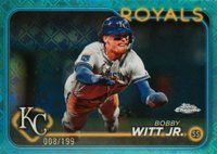 2024 Topps Chrome Logofractor Edition #120 Bobby Witt Jr. Aqua Refractor Baseball Card