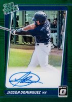 2021 Panini Donruss Optic Rated Prospect Signatures #RPSJD Jasson Dominguez Green Baseball Card