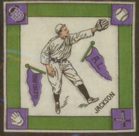1914 B18 Blankets # Joe Jackson Purple Pennants Baseball Card