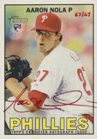 2016 Topps Heritage Real One Autographs #AN Aaron Nola Red Ink Baseball Card