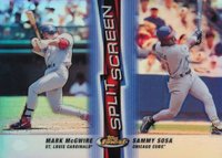 1999 Finest Split Screen #SS1 Mark McGwire/Sammy Sosa Refractor/Refractor Baseball Card