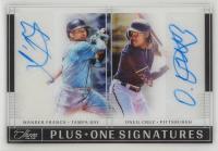 2022 Panini Three and Two Plus One Autographs #POAWO Oneil Cruz/Wander Franco Baseball Card