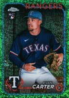 2024 Topps Chrome #136 Evan Carter Variation-Green Speckle Refractor Baseball Card
