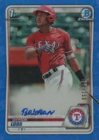 2020 Bowman Chrome Prospect Autographs #CPABL Bayron Lora Blue Refractor Baseball Card