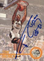 1997 Press Pass Autographs # Tim Duncan Ball through net Basketball Card