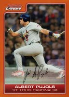 2006 Bowman Chrome #25 Albert Pujols Orange Refractor Baseball Card