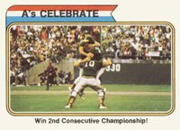 1974 Topps #479 A's Celebrate Baseball Card