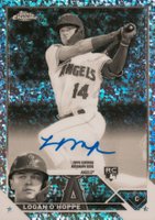 2023 Topps Chrome Rookie Autograph #RALO Logan O'Hoppe Black & White Mini Diamond Baseball Card