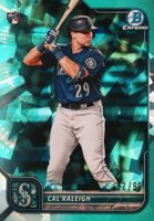 2022 Bowman Chrome Sapphire Edition #51 Cal Raleigh Aqua Baseball Card