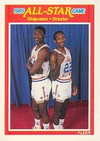 1989 Fleer #164 Olajuwon/Drexler All-Star Basketball Card