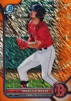 2022 Bowman Chrome Prospects #BCP126 Marcelo Mayer Orange Shimmer Refractor Baseball Card