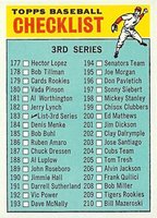 1966 Topps #183L 3rd Series Checklist (177-264) Large print on front Baseball Card