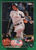2023 Topps Chrome Logofractor Edition #4 Anthony Volpe Green Refractor Baseball Card