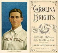 1909 White Borders Carolina Brights #83 Hal Chase Portrait-Blue Background Baseball Card