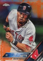 2016 Topps Chrome #161 Mookie Betts Orange Refractor Baseball Card