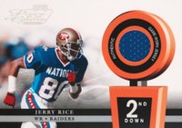 2002 Playoff Piece of the Game Materials #POG27 Jerry Rice 2nd Down Football Card