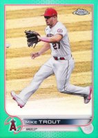 2022 Topps Chrome #200 Mike Trout Green Refractor Baseball Card