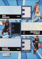 2005 Topps Luxury Box Trinity Triple Relics #DOI Tim Duncan/Shaquille O'Neal/Allen Iverson Basketball Card