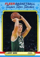 1988 Fleer Sticker #2 Larry Bird Basketball Card