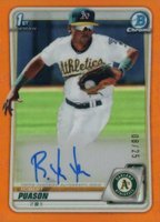 2020 Bowman Chrome Prospect Autographs #CPARP Robert Puason Orange Refractor Baseball Card