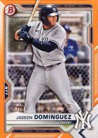 2021 Bowman Draft #BD77 Jasson Dominguez Orange Baseball Card