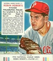 1953 Red Man Tobacco #11 Robin Roberts Baseball Card