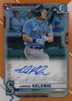 2021 Bowman Chrome Rookie Autographs #BCRAJK Jarred Kelenic Orange Refractor Baseball Card