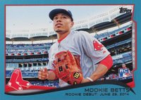 2014 Topps Update #US301 Mookie Betts Blue Walmart Border Baseball Card