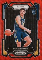 2023 Panini Prizm #172 Ben Sheppard Ruby Wave Basketball Card