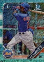 2019 Bowman Prospects Chrome #107 Ronny Mauricio Aqua Shimmer Baseball Card