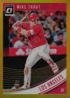 2018 Panini Donruss Optic #121 Mike Trout Pre-Swing-Gold Baseball Card