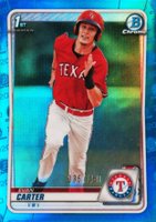 2020 Bowman Draft #BD126 Evan Carter Chrome-Blue Refractor Baseball Card