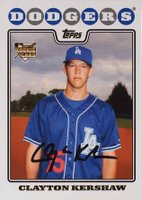 2008 Topps Update & Highlights #UH240 Clayton Kershaw Gold Foil Baseball Card