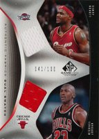 2006 SP Game Used Authentic Fabrics Dual #AFDJJ LeBron James/Michael Jordan Basketball Card