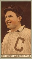 1912 Brown Backgrounds Broadleaf #108 Paddy Livingston Big C on shirt Baseball Card