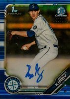 2019 Bowman Draft Chrome Draft Picks Autograph #CDAGK George Kirby Blue Refractor Baseball Card
