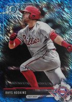 2017 Bowman Prospects #BCP117 Rhys Hoskins Chrome-Blue Shimmer Baseball Card