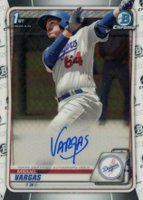 2020 Bowman Chrome Prospect Autographs #CPAMV Miguel Vargas Orange Refractor Baseball Card