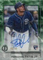 2019 Topps Tribute Autographs #TA-FTJ Fernando Tatis Jr. Green Baseball Card