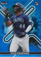 2022 Topps Finest #23 Julio Rodriguez Blue Refractor Baseball Card
