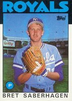 1986 Topps #487 Bret Saberhagen Baseball Card