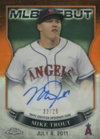 2016 Topps Chrome MLB Debut Autographs #MT Mike Trout Orange Baseball Card