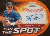 2024 Topps Chrome on the Spot Die-Cut Autographs #OSABW Bobby Witt Jr. Orange Refractor Baseball Card