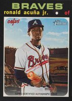 2020 Topps Heritage Real One Autograph #RA Ronald Acuna Jr. Red Ink Baseball Card