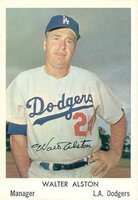 1960 Bell Brand Dodgers #18 Walt Alston Short Print Baseball Card