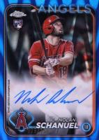 2024 Topps Chrome Rookie Autographs #RANS Nolan Schanuel Blue Raywave Refractor Baseball Card