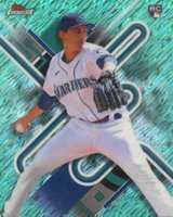 2022 Topps Finest #12 George Kirby Aqua Shimmer Refractor Baseball Card