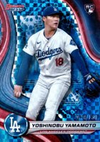2024 Bowman's Best #34 Yoshinobu Yamamoto Blue X-Fractor Baseball Card