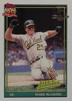 1991 Topps Desert Shield #270 Mark McGwire Baseball Card