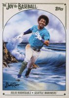 2023 Topps X Bob Ross the Joy of Baseball #43 Julio Rodriguez Happy Mistakes Variation Baseball Card